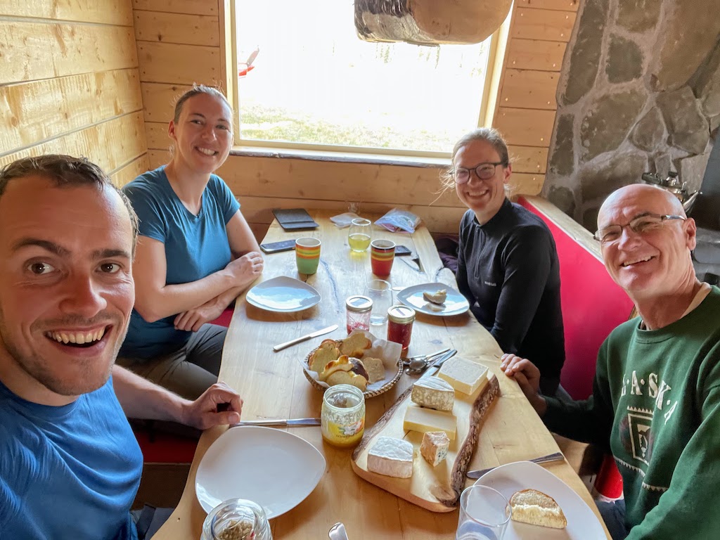 Breakfast with our host Arthur and our friend Cat. What you can’t see is the delicious fruit salad that Arthur prepared every morning.