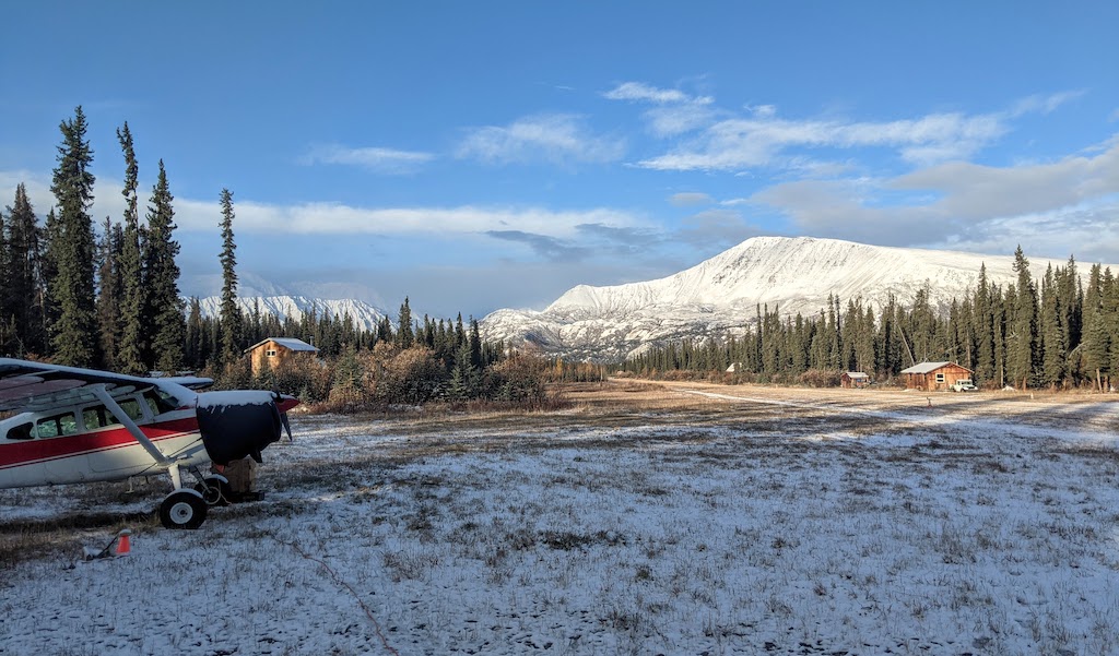 View from the cabin after it snowed overnight. This day the snow melted but two days later, it snowed again and it did not melt anymore. Winter had arrived. 